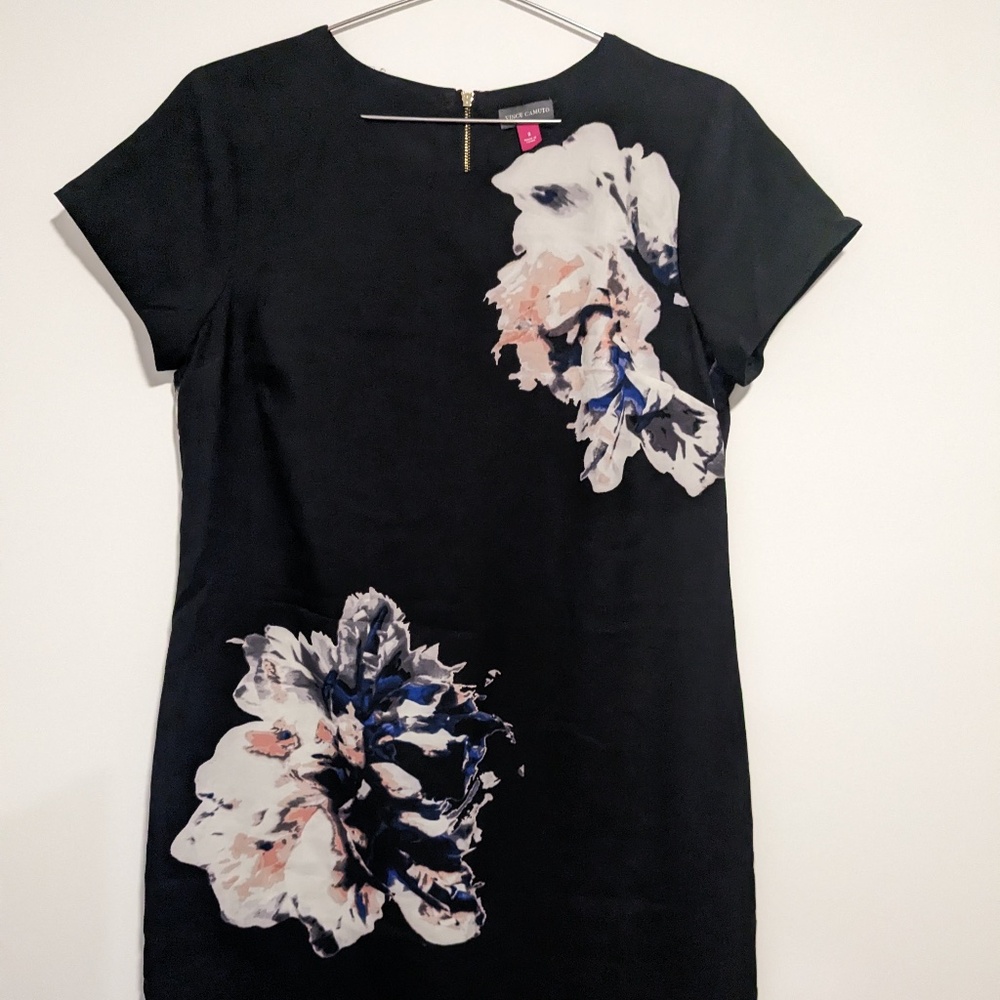 Vince Camuto Floral Short Sleeve Dress - Size 8
